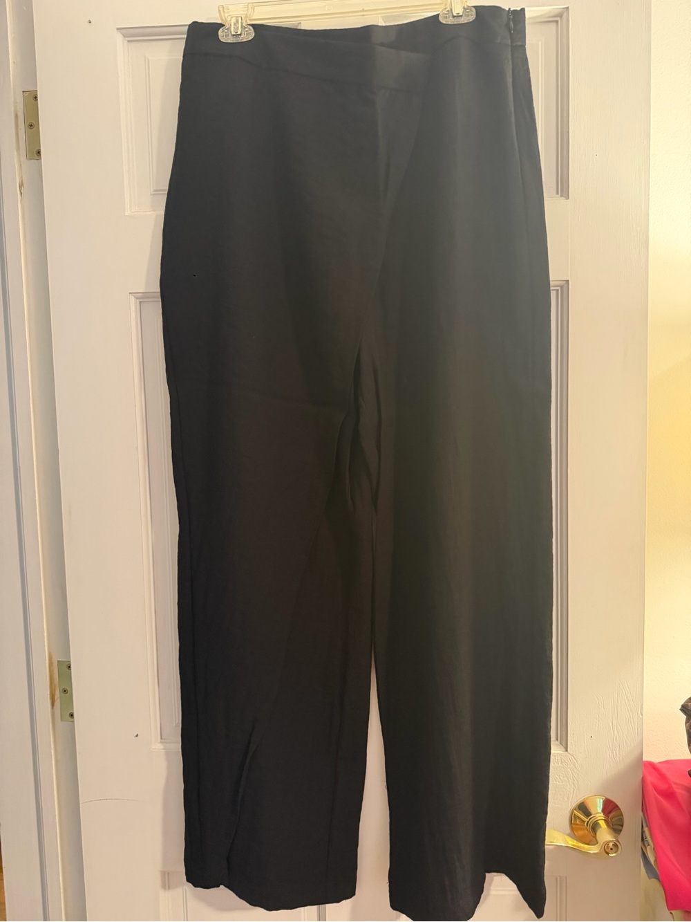 High-Rise Black Wide-Leg Pants w/ skort like cover for Women ZARA